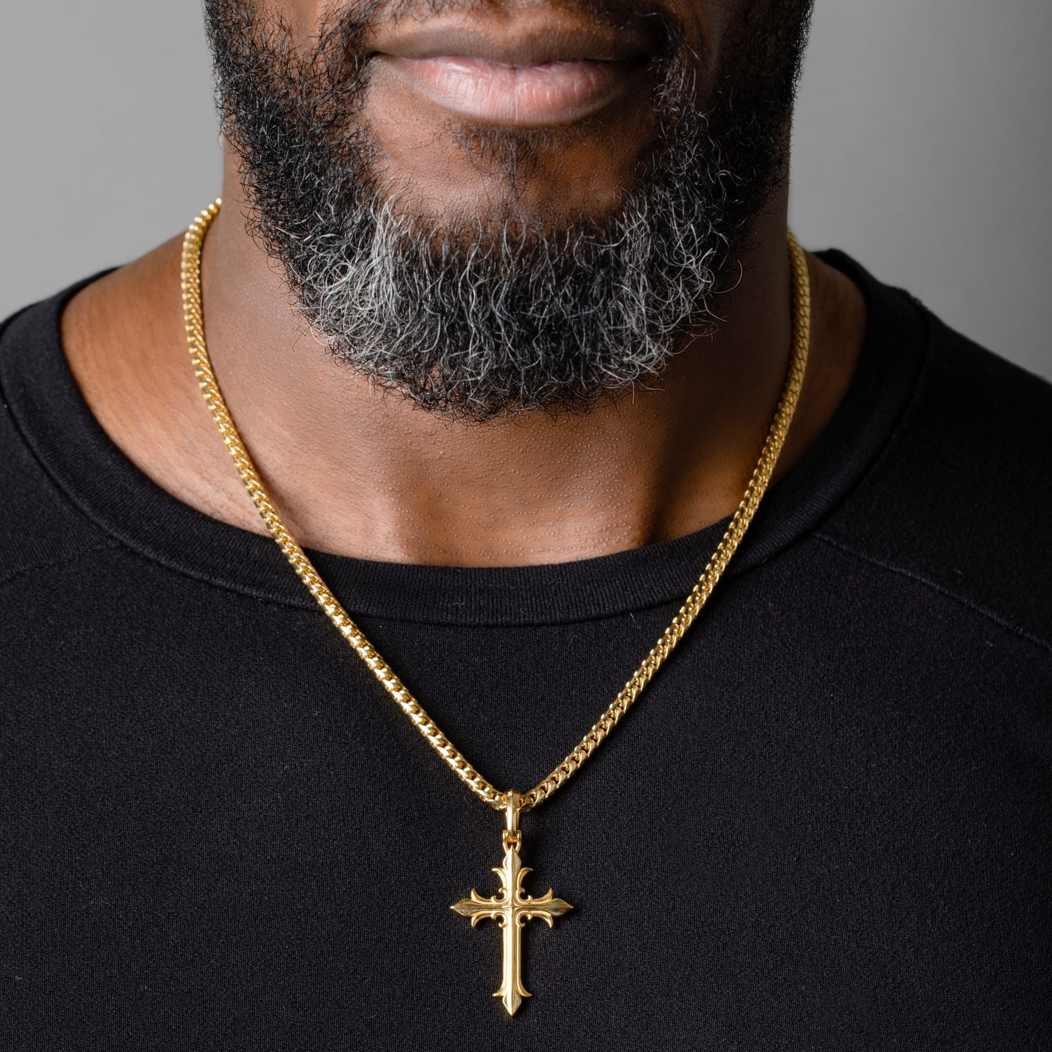 Men's Gold Crucifix Necklaces