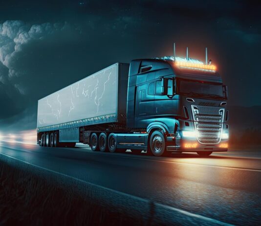 truck on road
