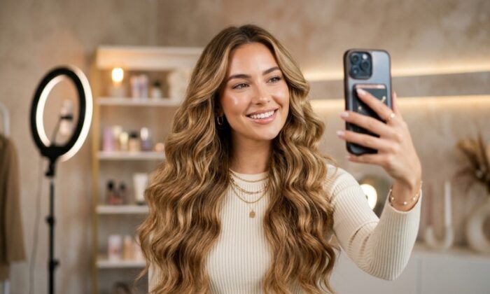 influencer taking a selfie